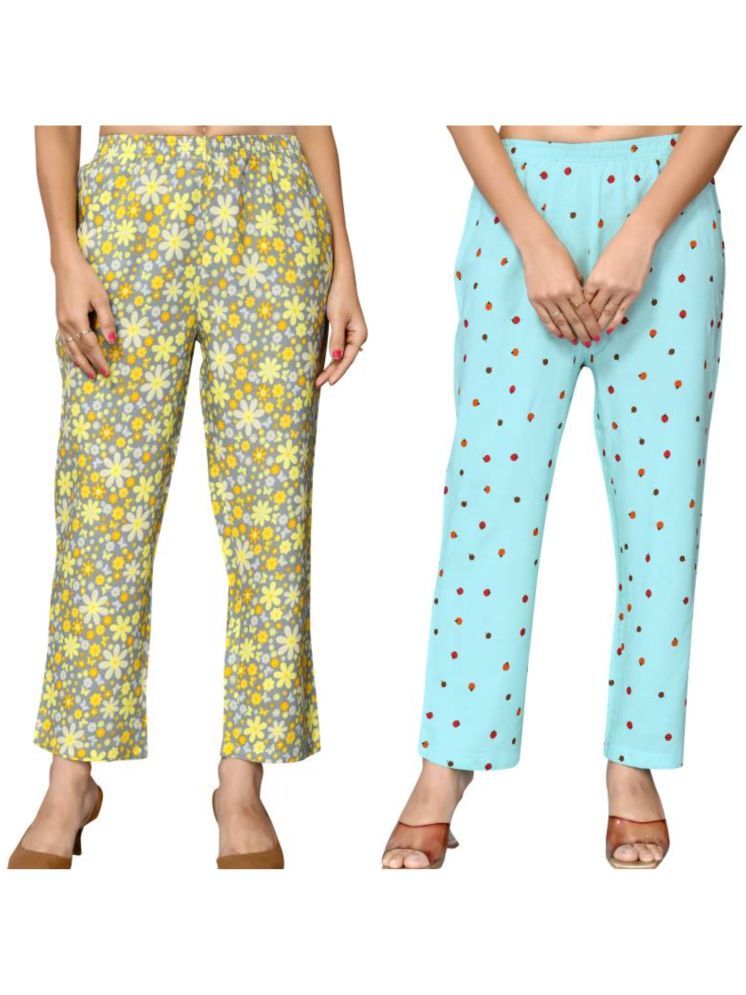     			Anjir Multi Color Rayon Women's Nightwear Pajamas ( Pack of 2 )