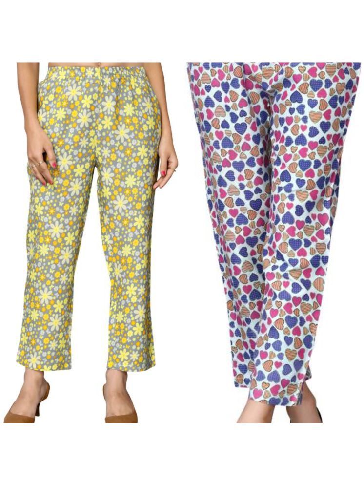     			Anjir Multi Color Rayon Women's Nightwear Pajamas ( Pack of 2 )