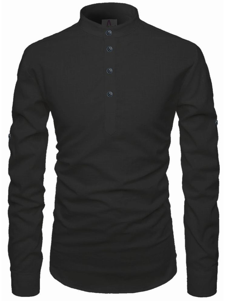     			Apektra Black Cotton Men's Shirt Style Kurta ( Pack of 1 )