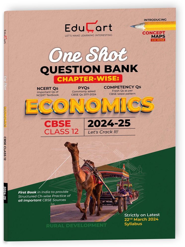     			Educart CBSE Class 12 ECONOMICS One Shot Question Bank 2024-25 (Updated for 2025 Exam)