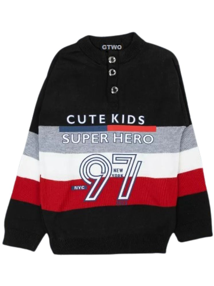     			GTwo Black Woollen Blend Boy's Pullover Sweaters ( Pack of 1 )