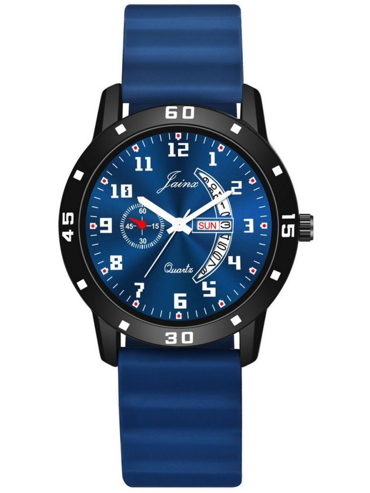     			Jainx Blue Silicon Analog Men's Watch