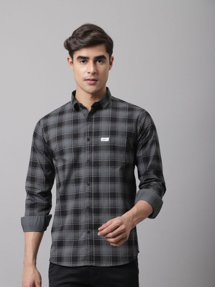     			MAJESTIC MAN 100% Cotton Slim Fit Checks Full Sleeves Men's Casual Shirt - Grey ( Pack of 1 )