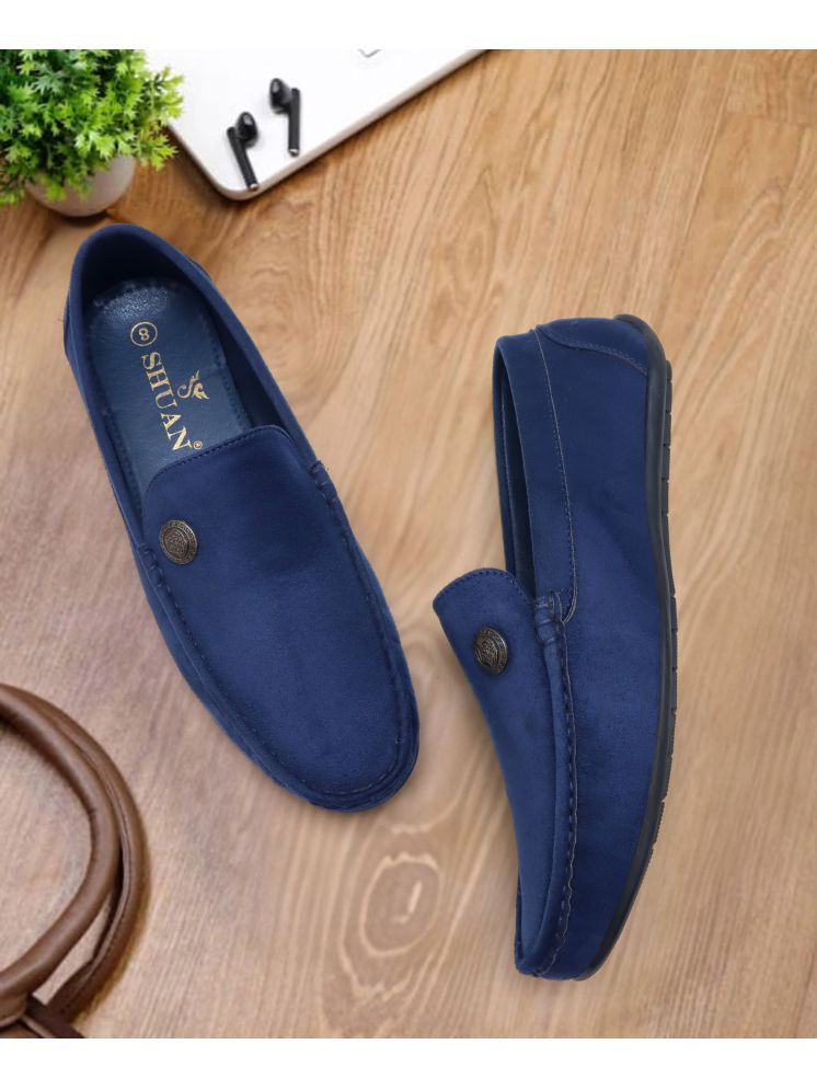     			SHUAN Blue Men's Slip on