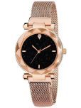 Rhonium Rose Gold Metal Analog Womens Watch