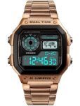 Rhonium Rose Gold Metal Digital Men's Watch