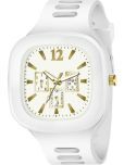 Rhonium White PU Analog Men's Watch