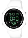 Rhonium White PU Digital Men's Watch