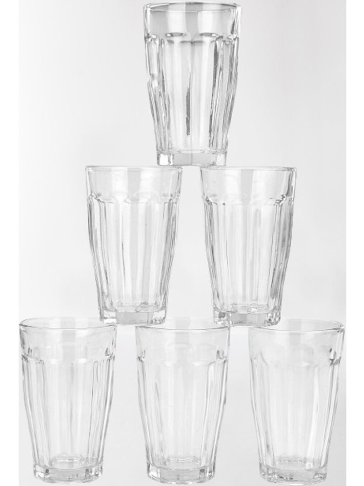     			AFAST Party Glass/Beer Mug Glass Plain Glasses Set 350 ml ( Pack of 6 ) Transparent