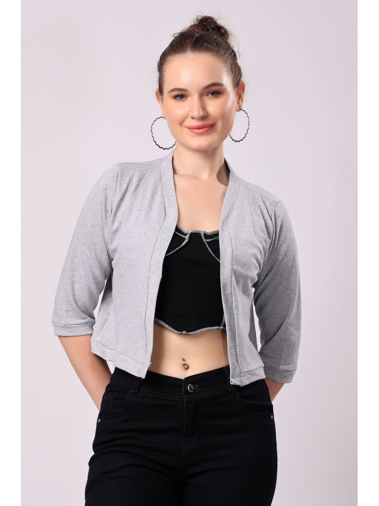     			Affair Cotton Women's Shrugs - Silver ( Single )