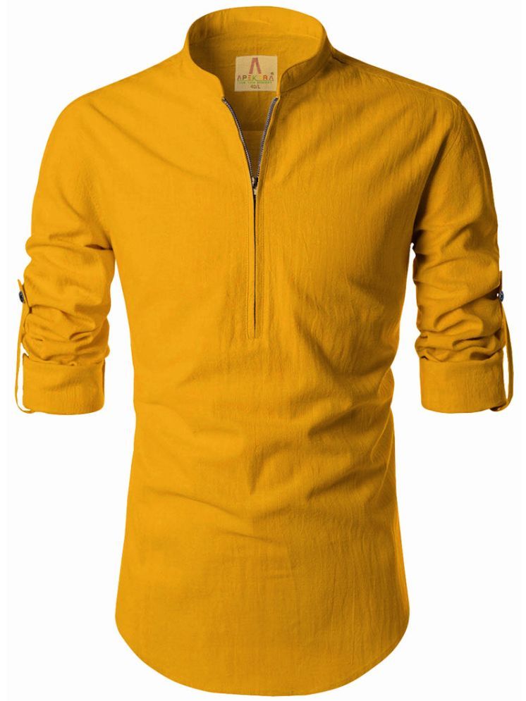     			Apektra Yellow Cotton Men's Regular Kurta ( Pack of 1 )