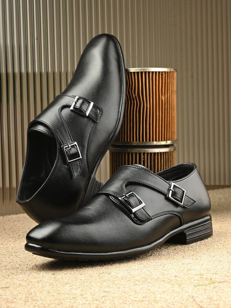     			Bucik Black Men's Monk Strap Formal Shoes