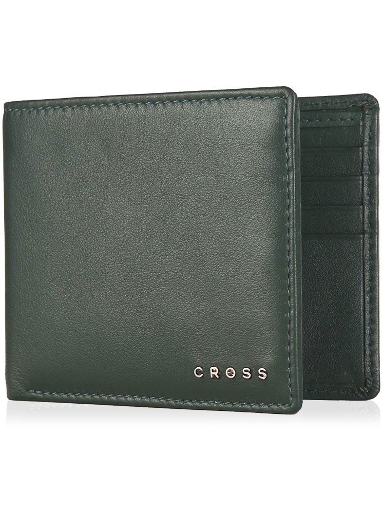     			Cross Green Leather Men's Two Fold Wallet ( Pack of 1 )