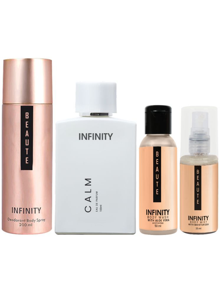     			Infinity Calm Perfume, Beaute Deodorant, Beaute Body Wash & Beaute Body Mist Pack of 4