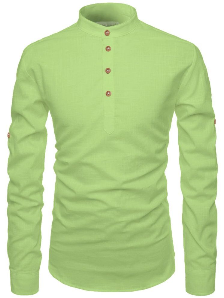     			Vida Loca Light Green Cotton Blend Men's Shirt Style Kurta ( Pack of 1 )