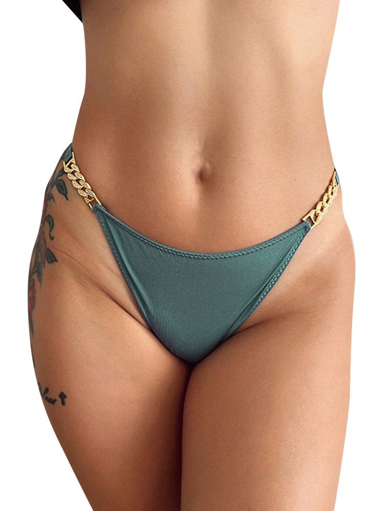     			UR HIGHER SELF Poly Cotton Printed Women's G-Strings ( Green )