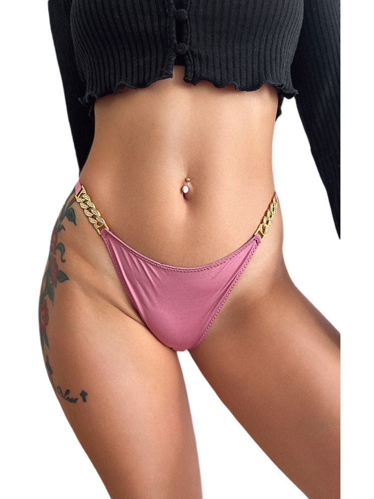     			UR HIGHER SELF Pink Poly Cotton Printed Women's G-Strings ( Pack of 1 )