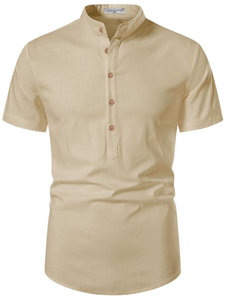     			Vida Loca Beige Cotton Blend Men's Shirt Style Kurta ( Pack of 1 )