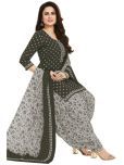 shree jeenmata collection Cotton Printed Kurti With Patiala Women's Stitched Salwar Suit - Green ( Pack of 1 )