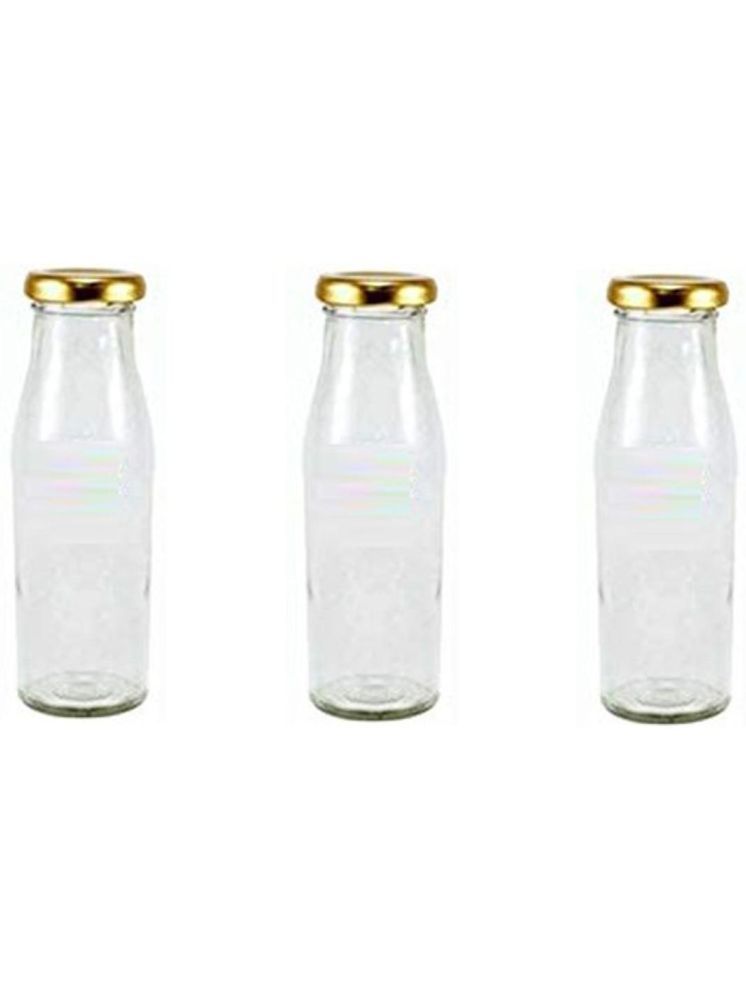     			AFAST Water Milk Serving And Storing Bottle Transparent Glass Water Bottle 300 mL ( Set of 3 )