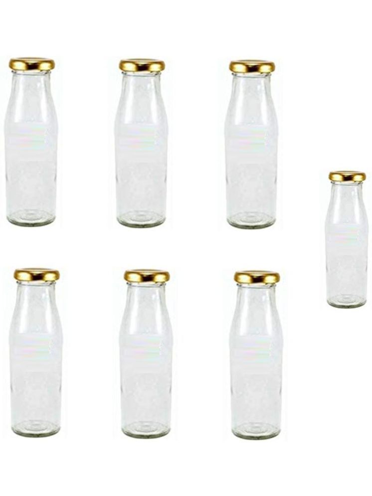     			AFAST Water Milk Serving And Storing Bottle Transparent Glass Water Bottle 300 mL ( Set of 7 )