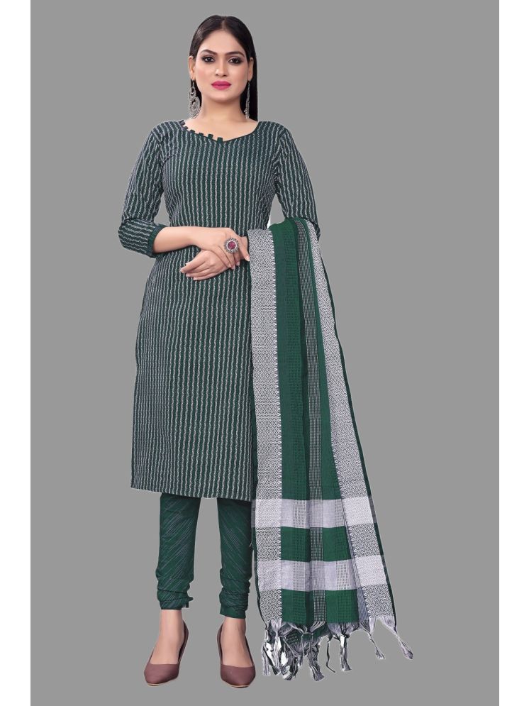     			Lady Shopi Unstitched Cotton Printed Dress Material - Green ( Pack of 1 )