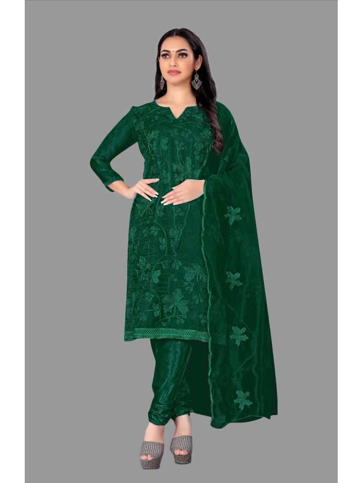     			Lady Shopi Unstitched Cotton Printed Dress Material - Green ( Pack of 1 )