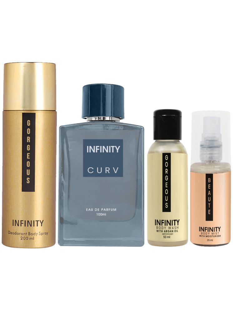     			Infinity Curv Perfume, Gorgeous Deodorant, Gorgeous Body Wash & Beaute Body Mist Pack of 4