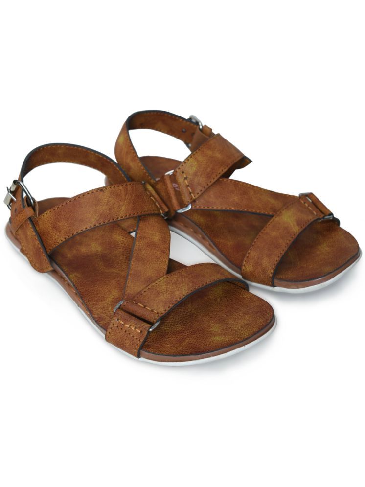     			STEPSOFT - Tan Men's Sandals