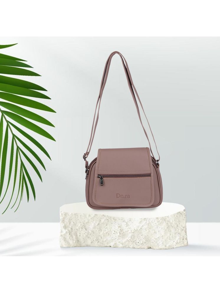     			demaabs Brown PU Sling Bag