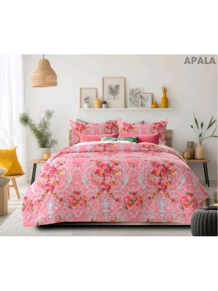     			Apala Microfiber Abstract 1 Double King with 2 Pillow Covers - Pink