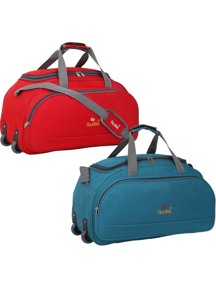     			Flexible 60 Ltrs Red Polyester Duffle Trolley