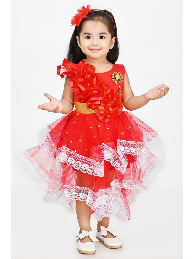     			IMON BASID Red Net Baby Girl Frock ( Pack of 1 )