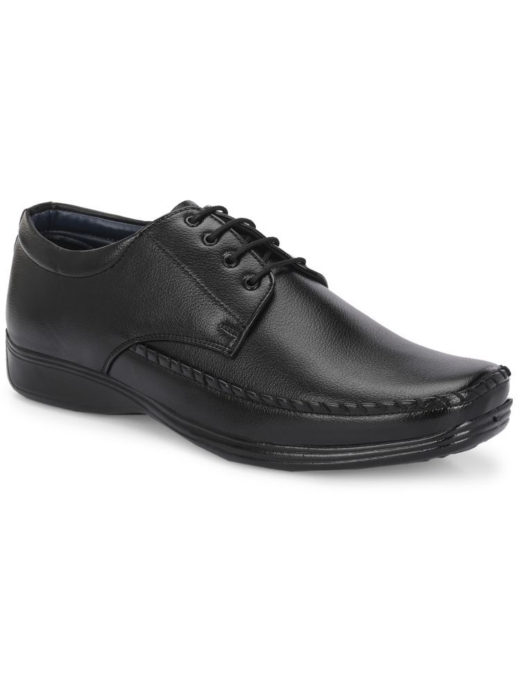     			Leeport Black Men's Derby Formal Shoes