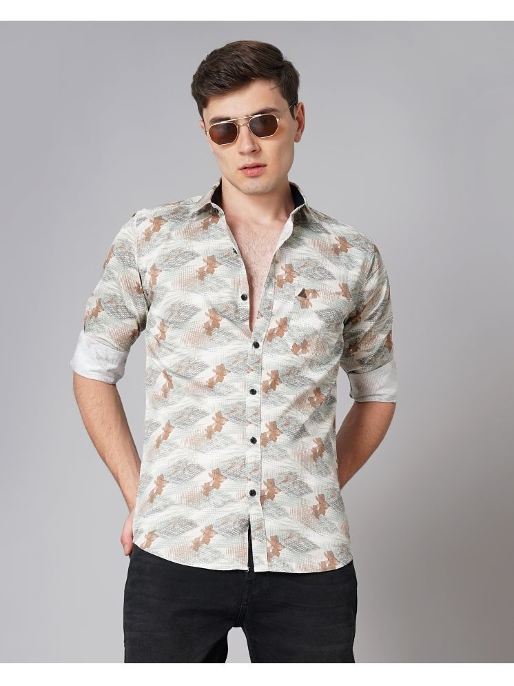     			Paul Street 100% Cotton Slim Fit Printed Full Sleeves Men's Casual Shirt - Brown ( Pack of 1 )