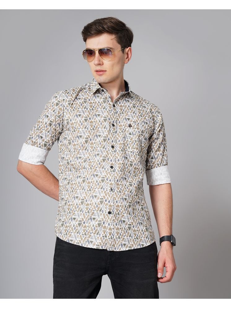     			Paul Street 100% Cotton Slim Fit Printed Full Sleeves Men's Casual Shirt - Brown ( Pack of 1 )