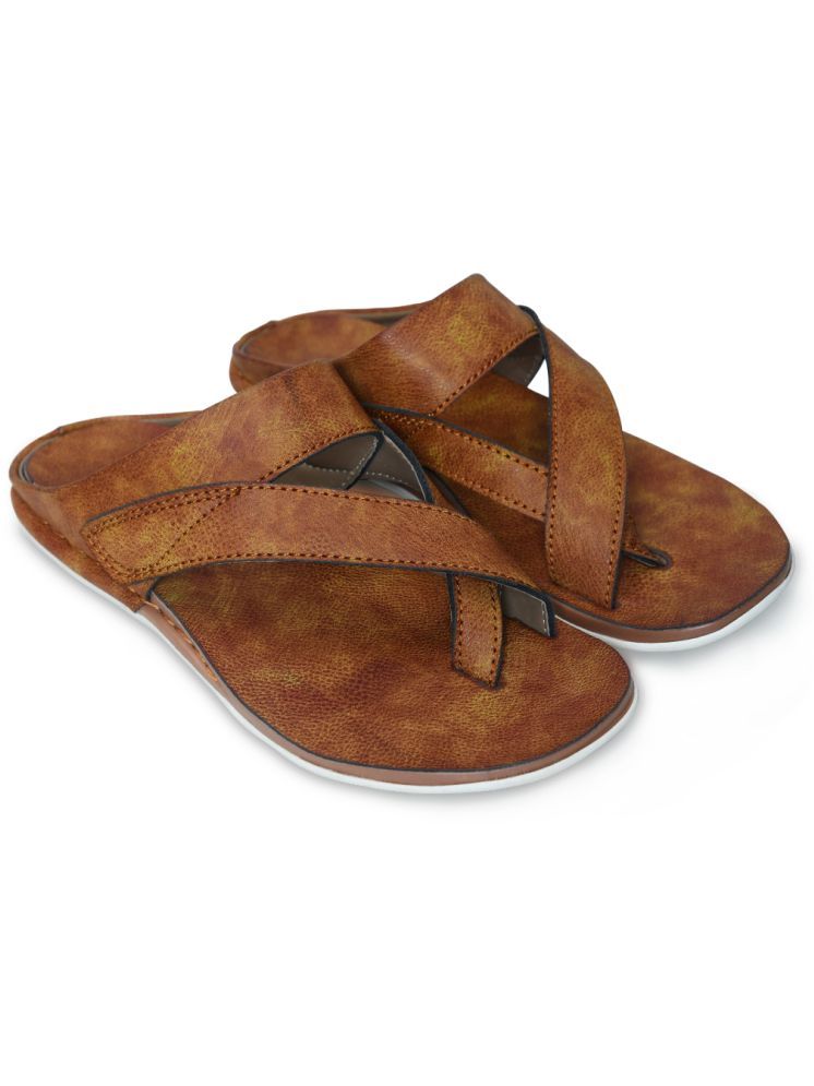     			STEPSOFT Tan Men's Leather Slipper