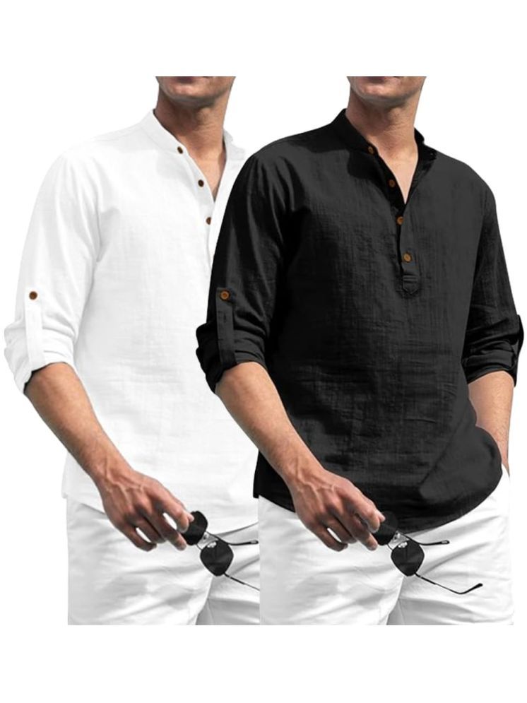     			Yugnik White Cotton Men's Regular Kurta ( Pack of 2 )