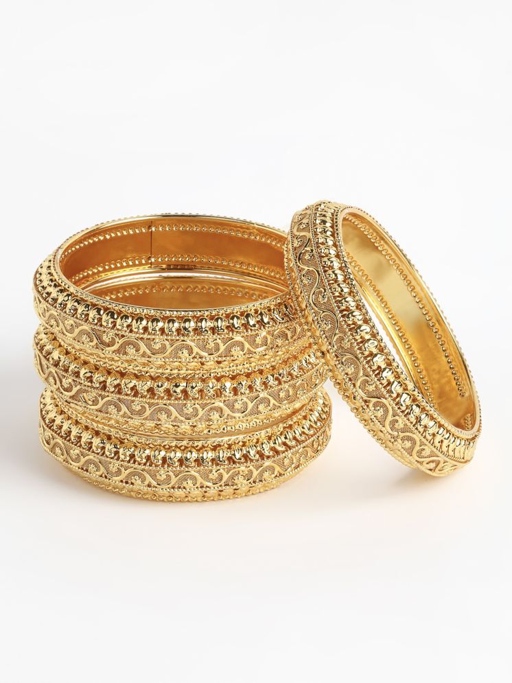     			Zeneme Gold Bangle ( Pack of 4 )