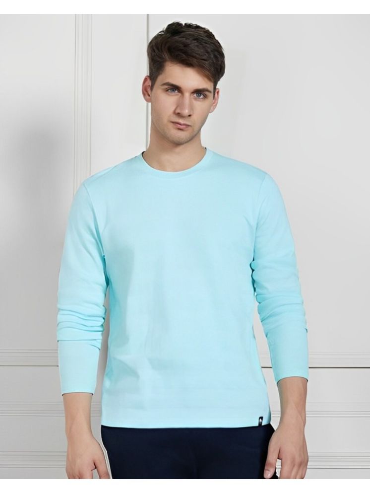     			curvy comfort Cotton Blend Regular Fit Solid Full Sleeves Men's Round T-Shirt - Sky Blue ( Pack of 1 )