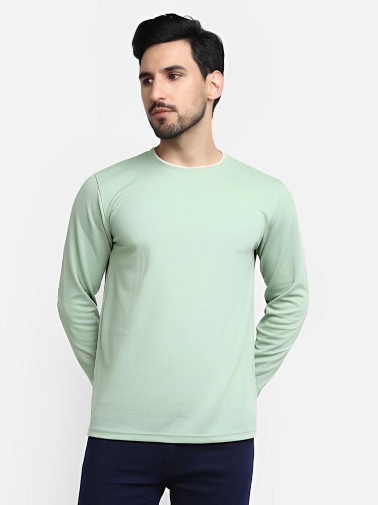     			curvy comfort Cotton Blend Regular Fit Solid Full Sleeves Men's Round T-Shirt - Mint Green ( Pack of 1 )