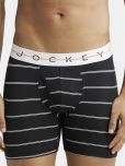 Jockey NY03 Men Super Combed Cotton Elastane Stretch Printed Boxer Brief - Black Striped