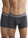 Jockey US60 Men Super Combed Cotton Elastane Solid Trunk - Black Melange (Pack of 2)