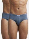 Jockey 8035 Men Super Combed Cotton Solid Poco Brief - Deep Slate (Pack of 2)