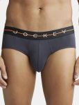 Jockey NY15 Men Cotton Elastane Solid Brief - Graphite