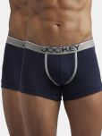 Jockey 8015 Men Super Combed Cotton Rib Solid Trunk with Ultrasoft Waistband - Deep Navy (Pack of 2)