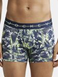 Jockey NY02 Men Super Combed Cotton Elastane Printed Trunk - Navy & Neon