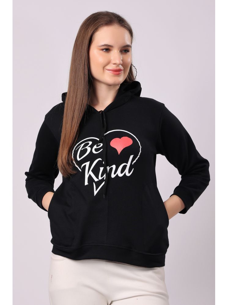     			Affair Cotton Blend Women's Hooded Sweatshirt ( Black )