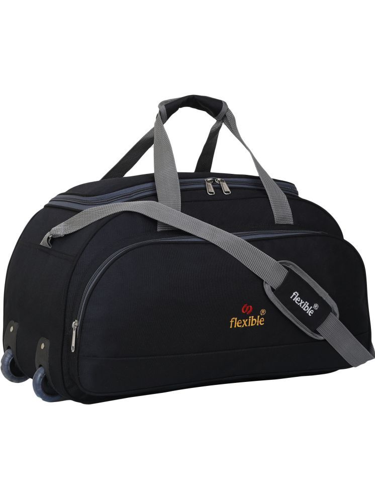     			Flexible 60 Ltrs Black Polyester Duffle Trolley