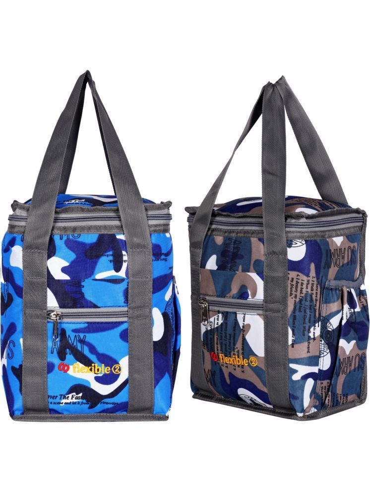     			Flexible Blue Waterproof Lunch Bag Pack of 2